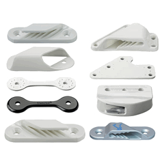 Clamcleat 5mm Leech Line Starboard White Cleat/Backplate/Rivets